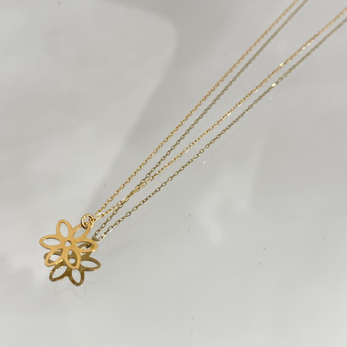 K18 GOLD】18金 花 フラワーモチーフ ペンダント40cm 18KN2 MADE IN 