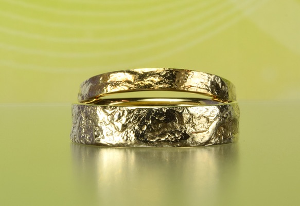 日本伝統｜K18和紙柄結婚指輪＜WASHI　和紙＞【MG-043-001】 3枚目の画像