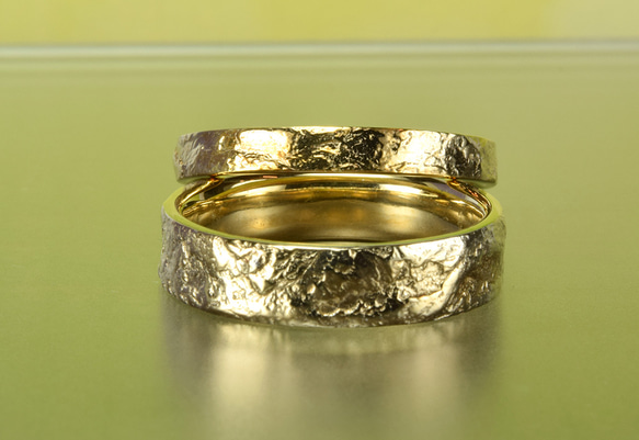 日本伝統｜K18和紙柄結婚指輪＜WASHI　和紙＞【MG-043-001】 4枚目の画像