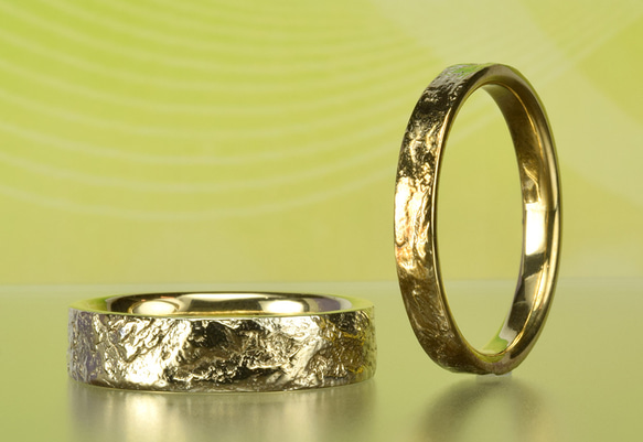 日本伝統｜K18和紙柄結婚指輪＜WASHI　和紙＞【MG-043-001】 5枚目の画像