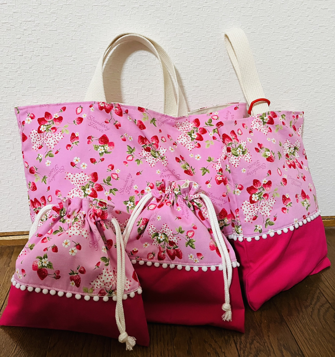 ★入園、入学★レッスンバッグ、シューズ袋、巾着2枚セット