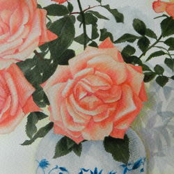 【kaoru　ー薔薇と花器ー】原画額装品 4枚目の画像
