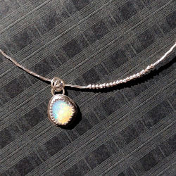 ❁Rainbow tear necklace All silver925❁宝石質エチオピアンプレシャスオパール 9枚目の画像