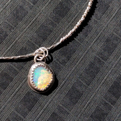 ❁Rainbow tear necklace All silver925❁宝石質エチオピアンプレシャスオパール 6枚目の画像
