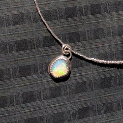 ❁Rainbow tear necklace All silver925❁宝石質エチオピアンプレシャスオパール 8枚目の画像