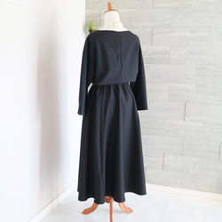 套裝 [黑色] 可水洗羊毛混紡變形袖套頭衫 &amp; 不對稱 mimole 喇叭裙 ♥ 第6張的照片