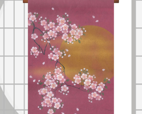 楽天市場】細タペストリー 紅しだれ桜 京都 洛柿庵 らくしあん