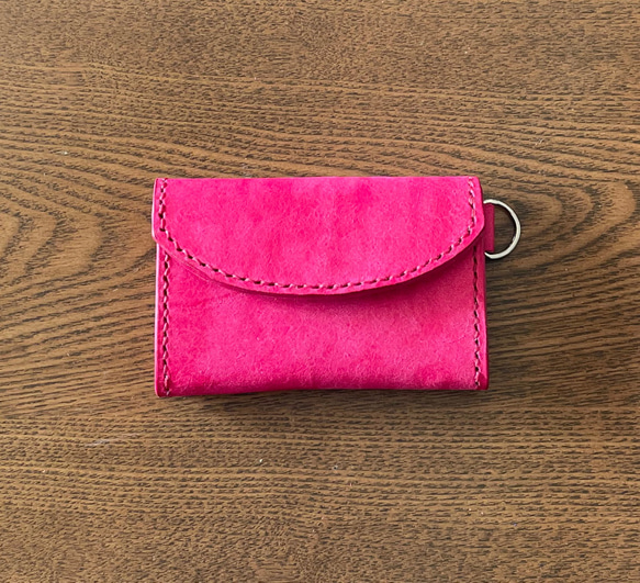 ちょいスリムなミニ財布 ✨イタリアンレザー(ピンク) 8枚目の画像