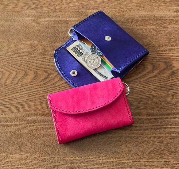 ちょいスリムなミニ財布 ✨イタリアンレザー(ピンク) 1枚目の画像