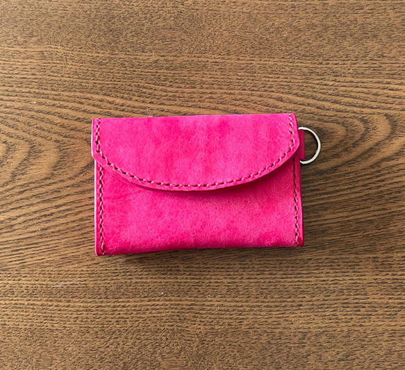 ちょいスリムなミニ財布 ✨イタリアンレザー(ピンク) 9枚目の画像