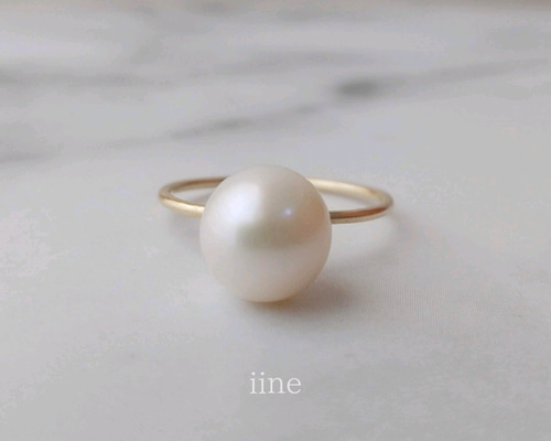 大粒　淡水パールリング　ロリポップリング　12号 大粒 淡水パールリング ロリポップリング 12号