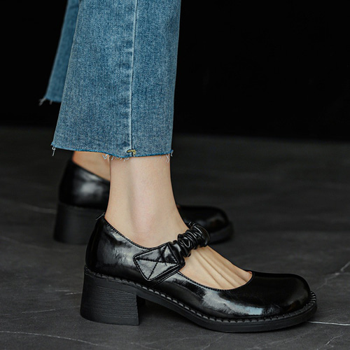 Dr.Martin ブラックレザー 厚底ローファー メリージェーン 大人気☆【Dr.Martens】ELPHIE レザー メリージェーン シューズ
