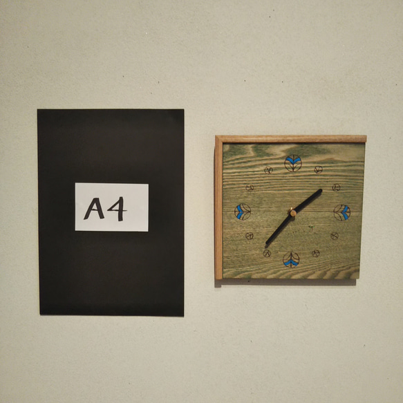 木製の壁掛け時計　【ギフト対応･名入れ可】　～タモ材･ブルー～ 7枚目の画像