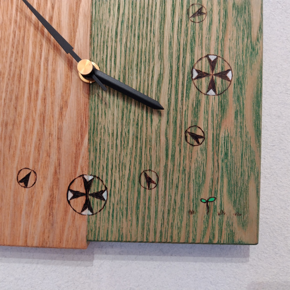 木製の壁掛け時計　【ギフト対応･名入れ可】　～タモ材･２枚合わせ～ 4枚目の画像