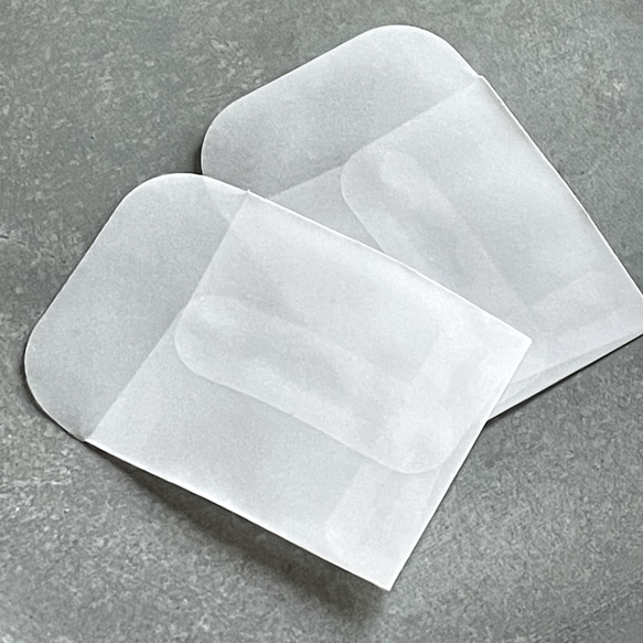 10 個方形玻璃紙信封（半透明白色普通信封）| 5 x 5 厘米、6 x 6 厘米 第3張的照片
