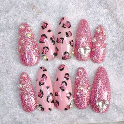 ピンク ネイルチップ エバーネイル　ハートモチーフ ピンク ネイルチップ エバーネイルハートモチーフ