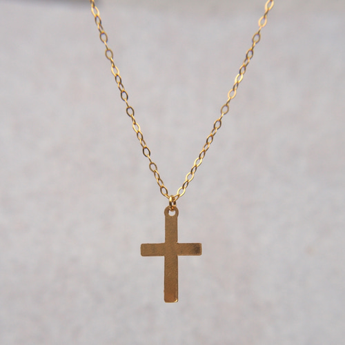 Melody Accessory ネックレス 日本製 K18GP 十字架 クロス