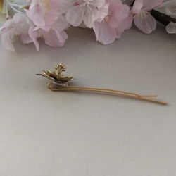 桜の花ヘアピン（真鍮製） 4枚目の画像