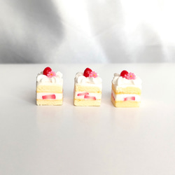 可愛いを詰め込んだ贅沢スイーツ（ピアス / イヤリング）ミニチュアフェイクフード ショートケーキ.フルーツパウンドケーキ 13枚目の画像