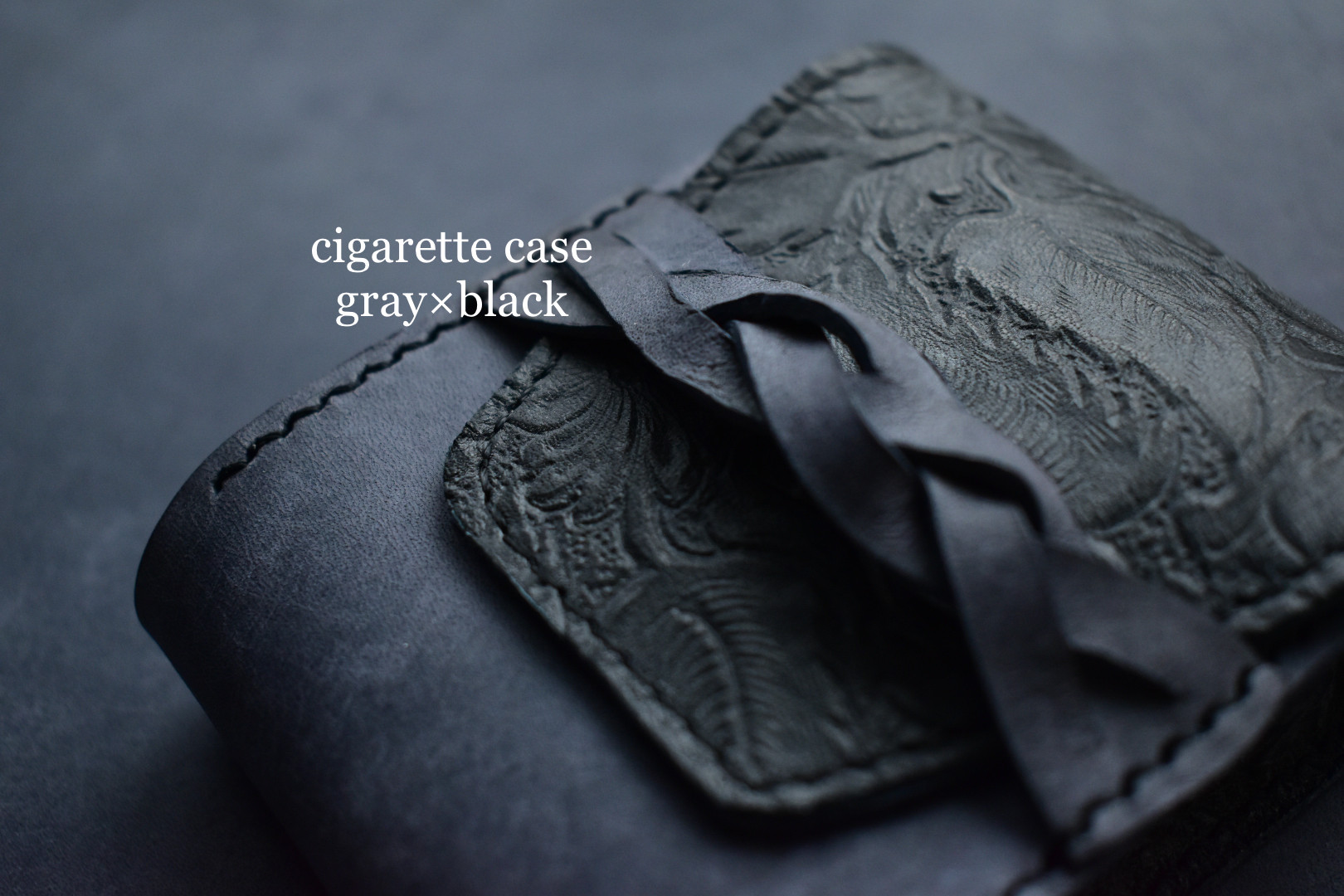 イタリア産レザーと花柄レザーのシガレットケース リップケース TYPE-B
