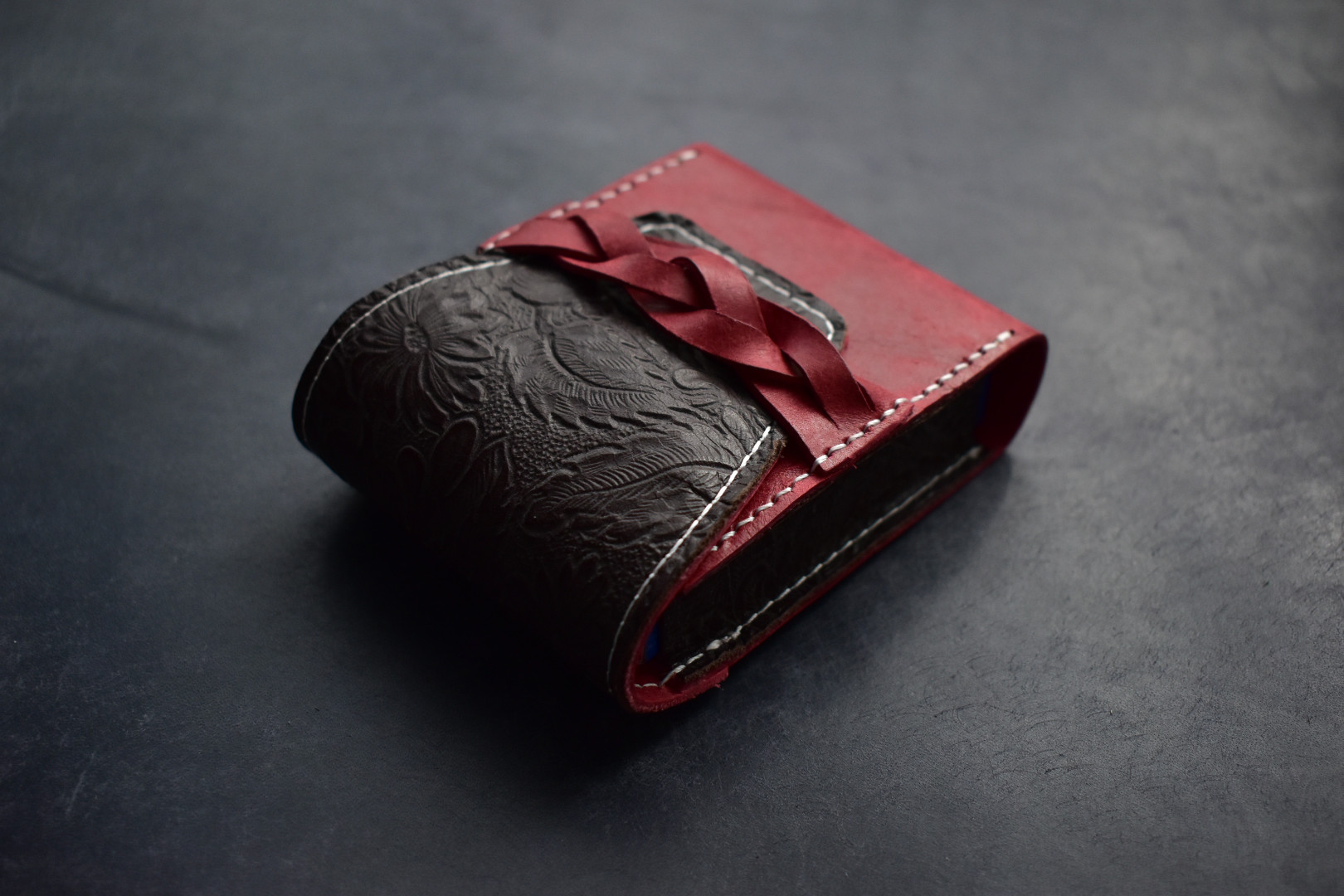 イタリア産レザーと花柄レザーのシガレットケース リップケース TYPE-B