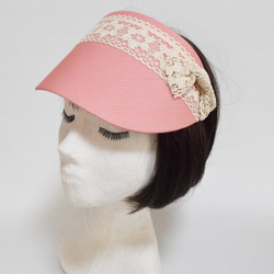 結合頭帶和遮陽帽的絲帶遮陽帽，也可用作髮飾。 PL1272 PK 第3張的照片
