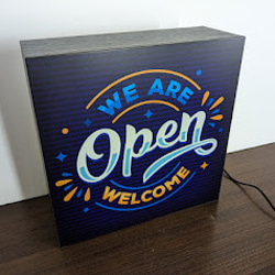 OPEN オープン 開店 営業中 ポップアート いらっしゃいませ サイン ランプ 店舗 看板 置物 雑貨 ライトBOX 5枚目の画像