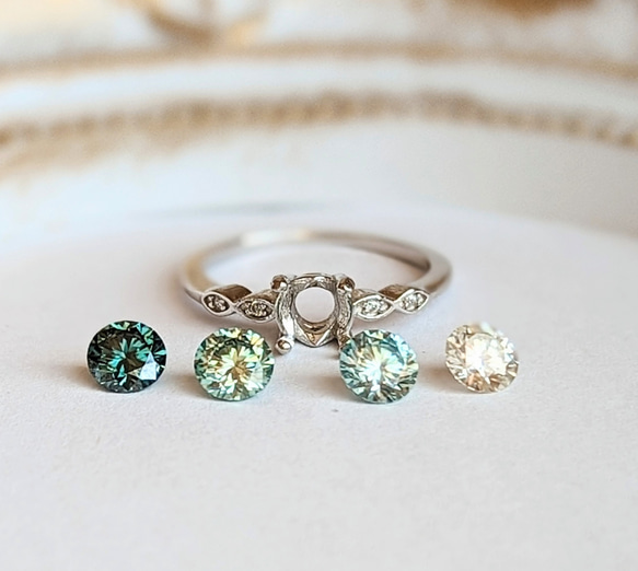 選べる モアサナイト デザイン リング プラチナ コーティング 指輪