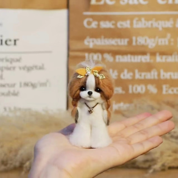 【オーダーメイドペット】羊毛フェルト、うちの子　犬ぬいぐるみ、フェルト犬、羊毛犬、肖像画、犬猫人形 プレゼントやギフトに 100% 模様