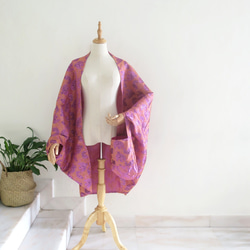 春色・羽織ものとバッグのセット・桜色（インド布）（シンガポールから送料無料） 1枚目の画像