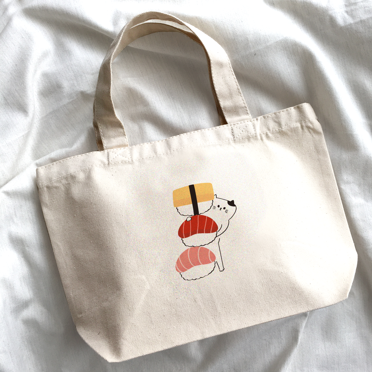 トートバッグ アロママ　お寿司わんこ　(両面パネル)