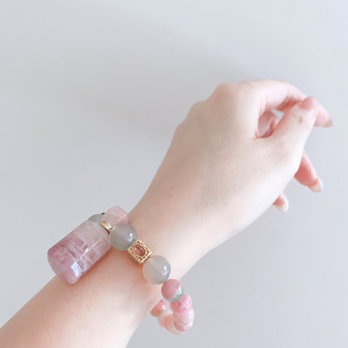 5-607】香水瓶シリーズ フローライトの香水便と桜餅トルマリンの姫系  