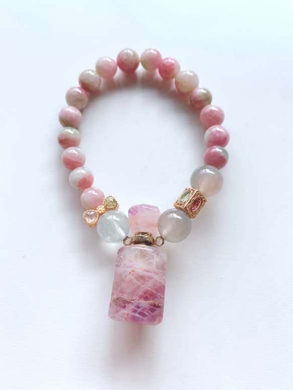 5-607】香水瓶シリーズ フローライトの香水便と桜餅トルマリンの姫系  