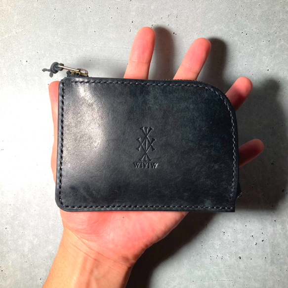 ミニマル本革な財布【あなたのための手縫い】 wiviwファスナーミニウォレット 8枚目の画像