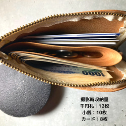 ミニマル本革な財布【あなたのための手縫い】 wiviwファスナーミニウォレット 13枚目の画像