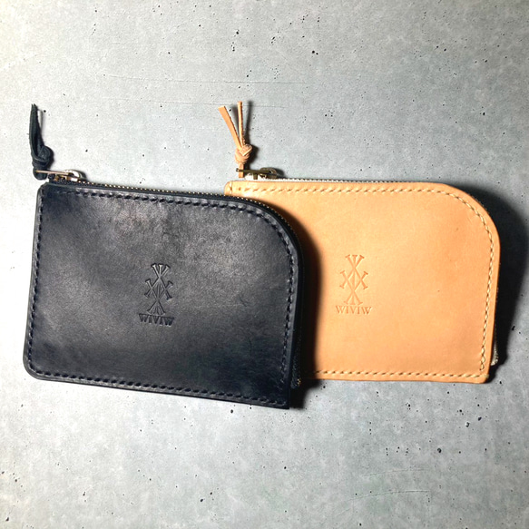 ミニマル本革な財布【あなたのための手縫い】 wiviwファスナーミニウォレット 2枚目の画像