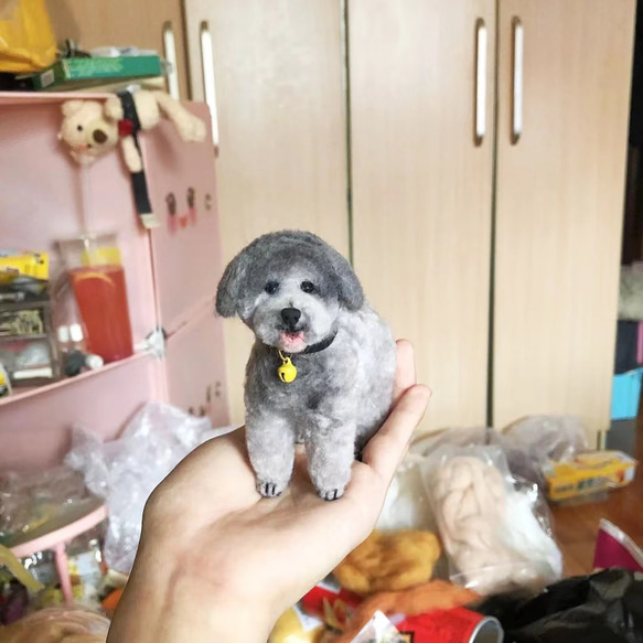 【オーダーメイドペット】羊毛フェルト、うちの子　犬ぬいぐるみ、フェルト犬、羊毛犬、肖像画、犬猫人形 プレゼントやギフトに 100% 模様