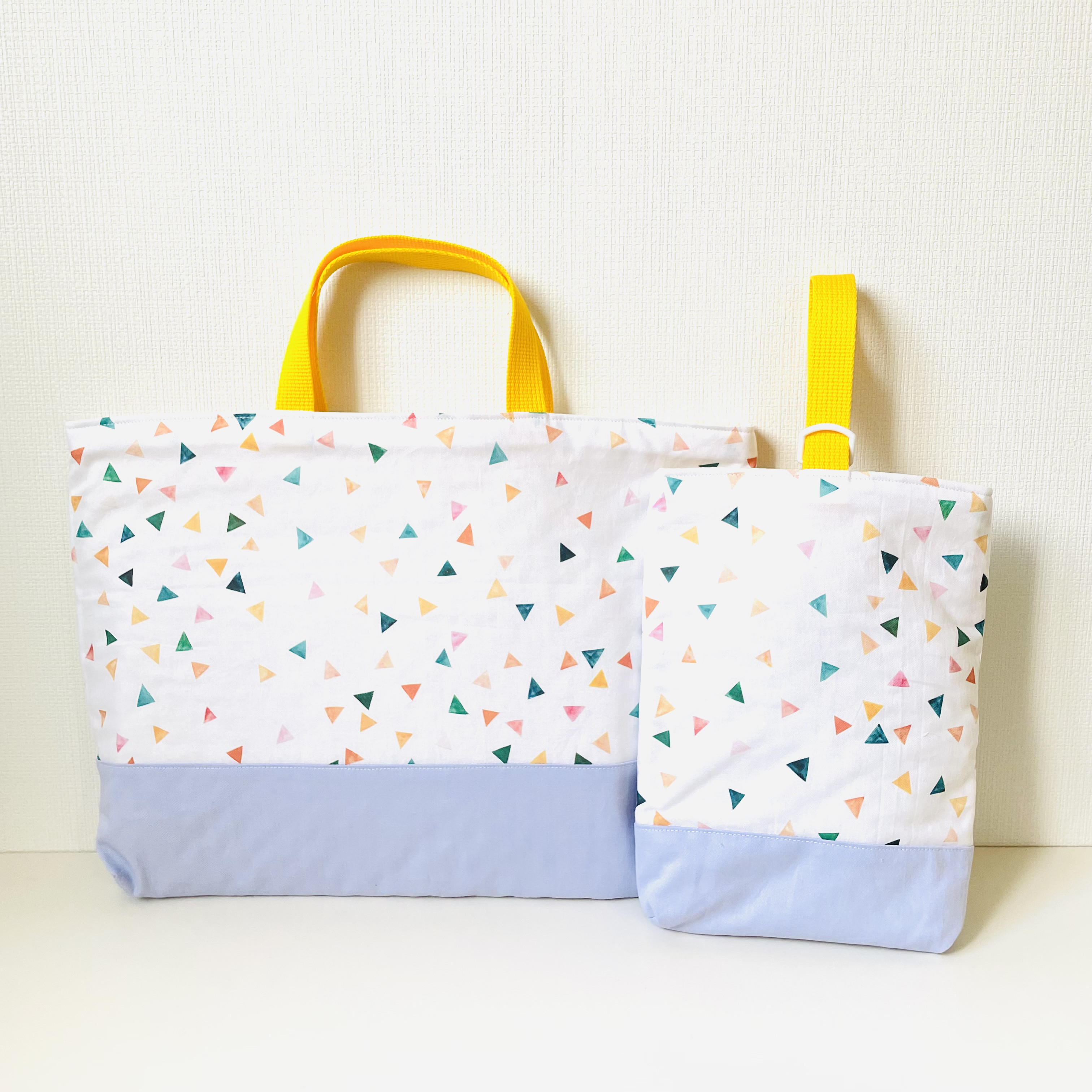 【即納可能】高学年になっても使える！北欧風さんかく柄の入園入学グッズ2点セット