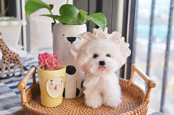 【オーダーメイドペット】羊毛フェルト、うちの子　犬ぬいぐるみ、フェルト犬、羊毛犬、肖像画、犬猫人形 プレゼントやギフトに 100% 模様