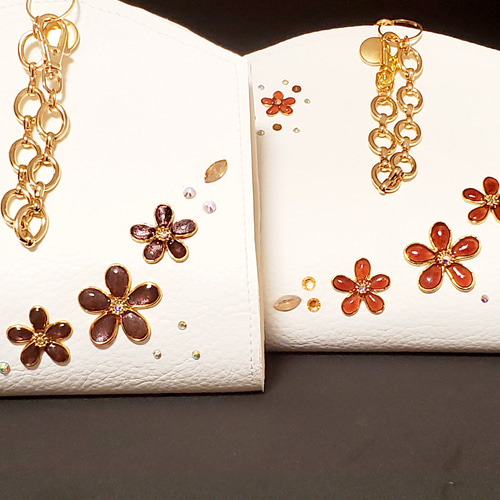 マスクケース パールチョコレート カラー チェーン付き プレゼントにも