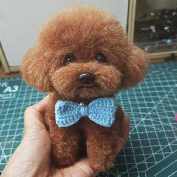【オーダーメイドペット】羊毛フェルト、うちの子　犬ぬいぐるみ、フェルト犬、羊毛犬、肖像画、犬猫人形 プレゼントやギフトに 100% 模様