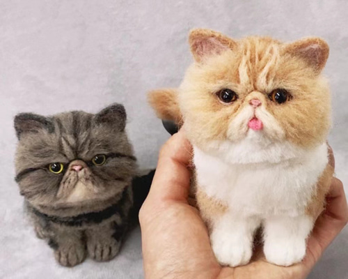 オーダーメイドペット】羊毛フェルト、うちの子 猫ぬいぐるみ