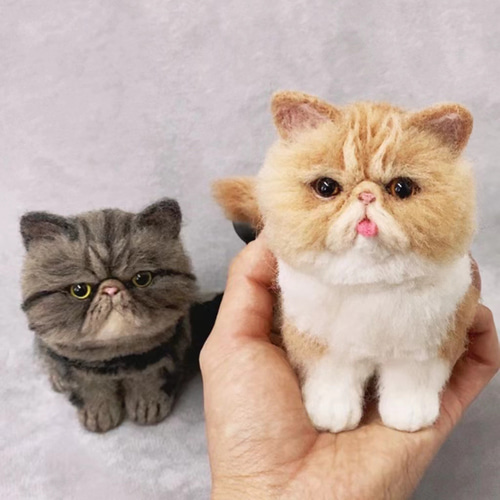 オーダーメイドペット】羊毛フェルト、うちの子 猫ぬいぐるみ