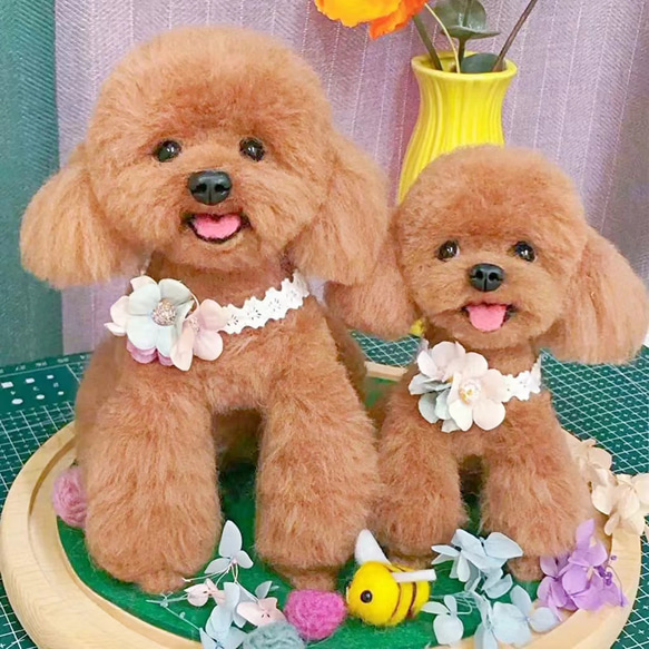 【オーダーメイドペット】羊毛フェルト、うちの子　犬ぬいぐるみ、フェルト犬、羊毛犬、肖像画、犬猫人形 プレゼントやギフトに 100% 模様