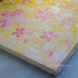 新作2023 【原画】抽象画 桜の花　約333×242×20mm（F4） 2枚目の画像