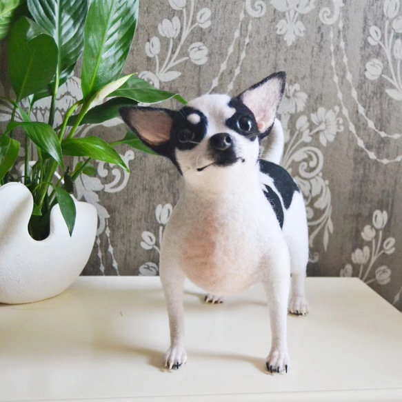 【オーダーメイドペット】羊毛フェルト、うちの子　犬ぬいぐるみ、フェルト犬、羊毛犬、肖像画、犬猫人形 プレゼントやギフトに 100% 模様