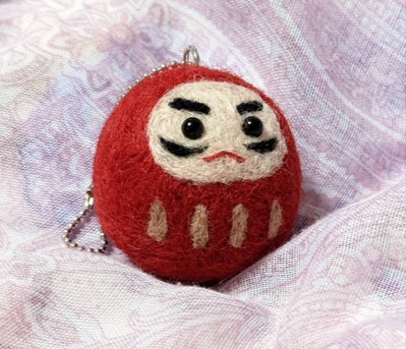 羊毛フェルト だるまさん キーチェーン 羊毛フェルト かなぽん 通販
