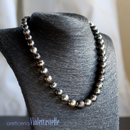 タヒチ産　黒蝶彫刻　マペパール　ネックレス タヒチ産黒蝶彫刻マペパールネックレス