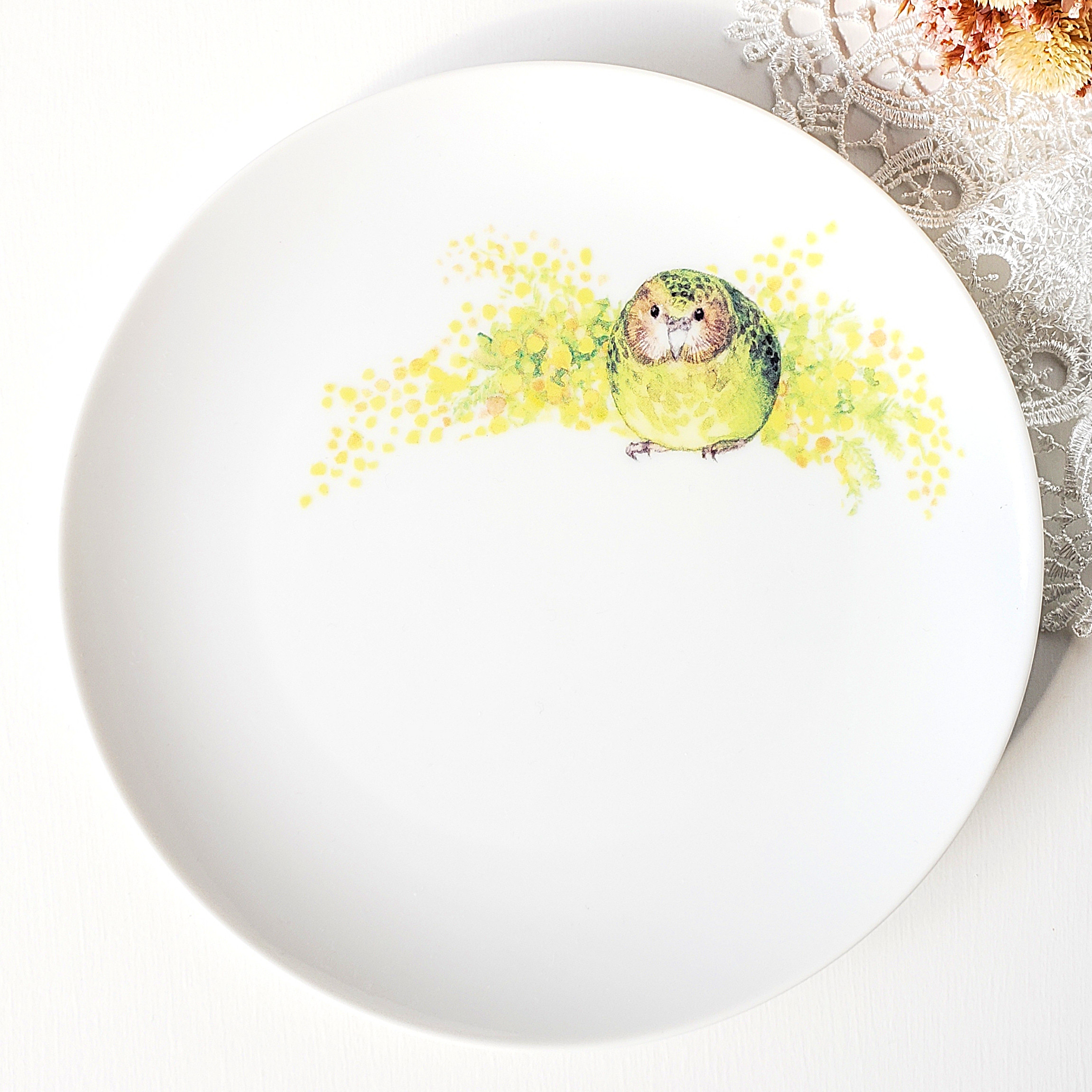 カカポのランチプレート（鳥 インコ オリジナル ミモザ 食器） 中皿