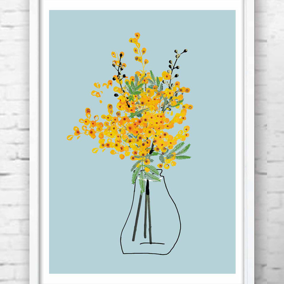 咲きほこるバージョン 花イラスト ポスター A4 アートポスター